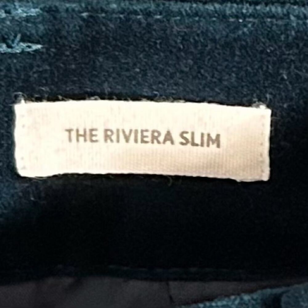 LOFT Riviera Slim Pants Size 6 Dark Peacock Blue Velvet Stretch Classic Elegant - Picture 4 of 10